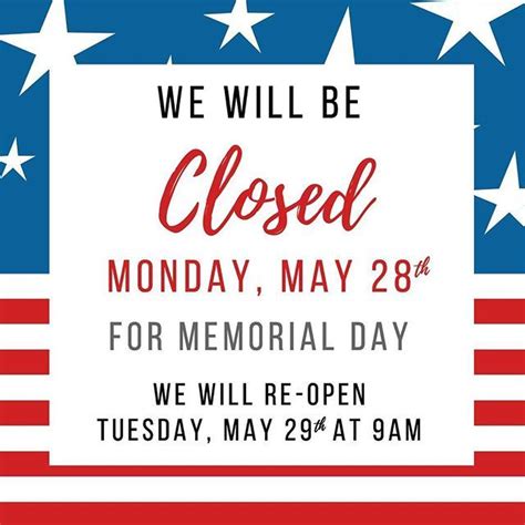 Our Office And Restores Will Be Closed This Monday May