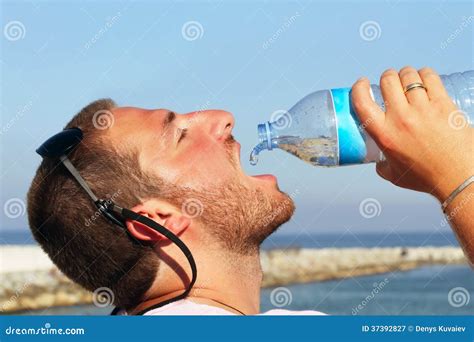 Man Drinking Water Stock Image Image Of Hydration Hand 37392827