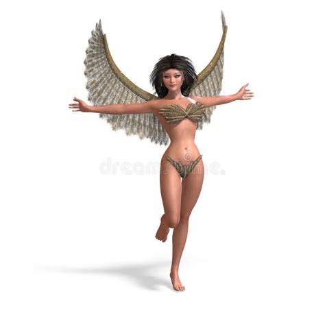 Angel Wings White Wing Plumage Isolated With Clipping Path Stock
