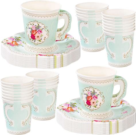 Talking Tables Truly Scrumptious Vintage Floral Paper Tea Cups With Handles And
