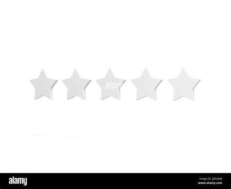 Five Star Rating Customer Feedback Five Stars Isolated On White Background 3d Illustration