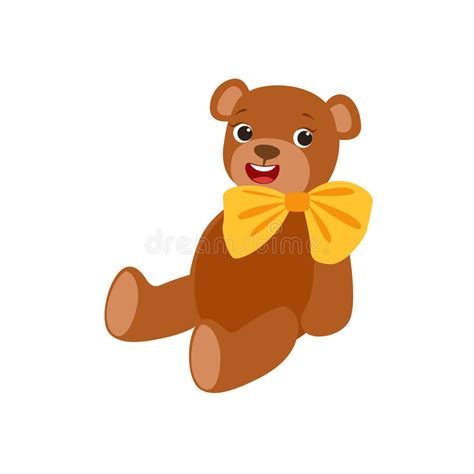 Teddy Bear With Yellow Bow Kids Birthday Party Happy