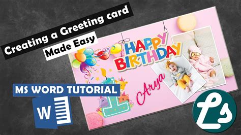 Nothing says special than a personalized greeting card. How to Make a Greeting Card using MS Word - For the ...