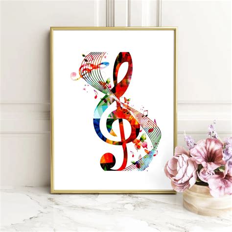 Colorful Music Notes Canvas Wall Art Artistic Pod