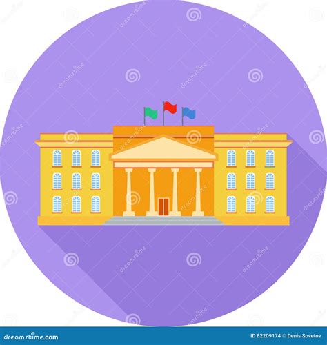 Educational Institution Flat Icon Stock Vector Illustration Of