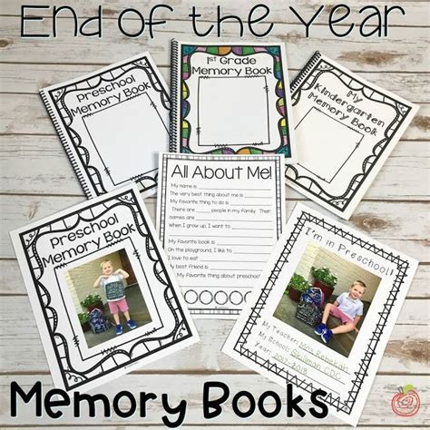 End Of The Year Memory Books For Preschool Kindergarten 1st Grade