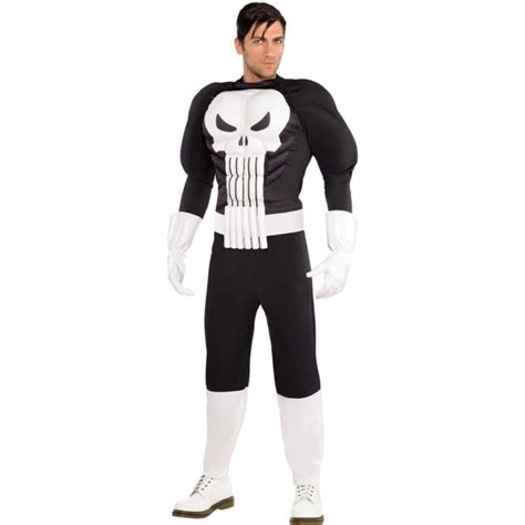 Punisher Costume Deluxe Adult Mens Muscle Marvel Std And Plus Size Xl