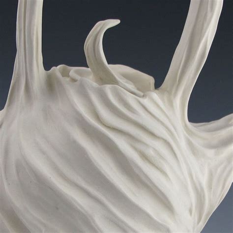 Naked White Porcelain Carved Organic Teapot