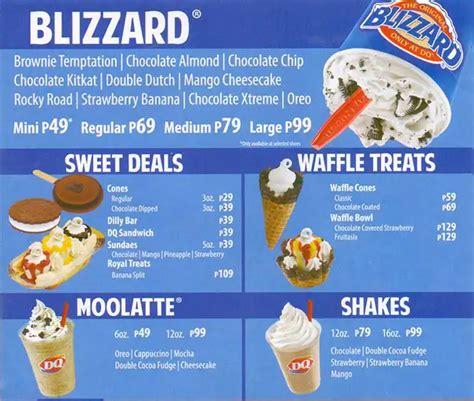 Menu Dq Ice Cream Cake Price 2021 Philippines Dq Ice Cream Cake Menu