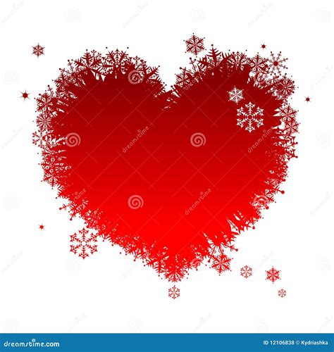 I Like Winter Heart Shape Of Snowflakes Royalty Free Stock Photos