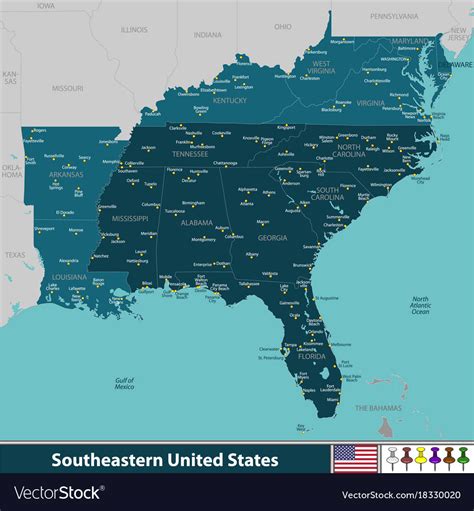 Southeastern United States Royalty Free Vector Image