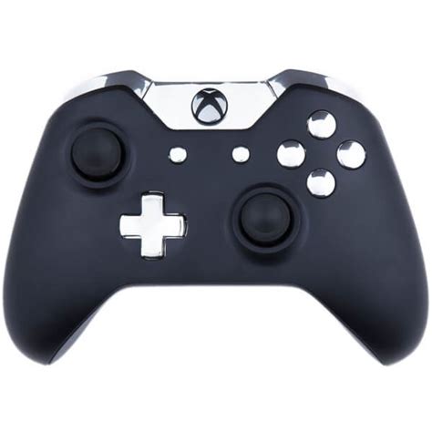 Custom Controllers Xbox One Controller Matte Black And Chrome Silver Games Accessories Zavvi