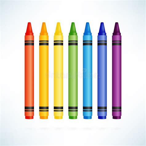 Wax Crayons Vector Illustration Stock Vector Illustration Of Blue
