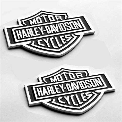 2X OEM Harley Davidson Fuel Tank Chrome Emblems Badges Dyna Sportster