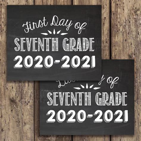 First Day Of Seventh Grade 2023 2024 Last Day Of Seventh Etsy Last
