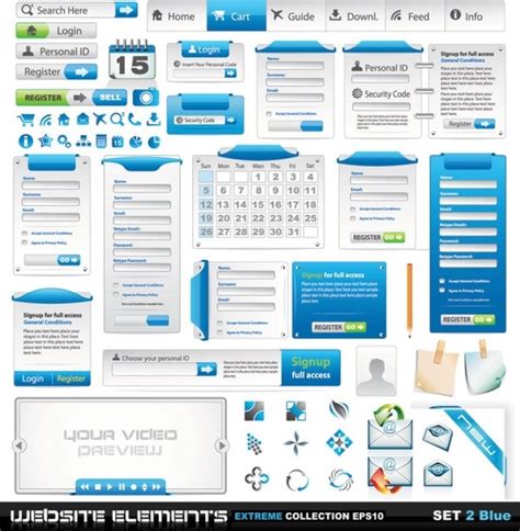 Web Design Elements 02 Vector Vectors Graphic Art Designs In Editable