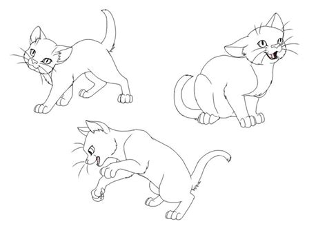 Cat Couple Lineart By Littlevulpine On Deviantart Warrior Cat Drawings Kitten Drawing