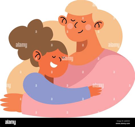 Blond Mother Hugging Daughter Character Stock Vector Image And Art Alamy