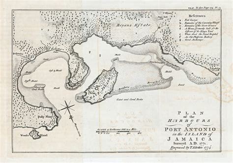 Plan Of The Harbours Of Port Antonio Jamaica Free Public Domain Image