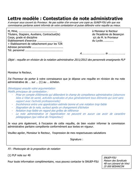 Modele Lettre Plainte Inspection Academique