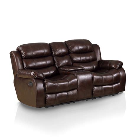 Furniture Of America Anchester Faux Leather Reclining Loveseat In
