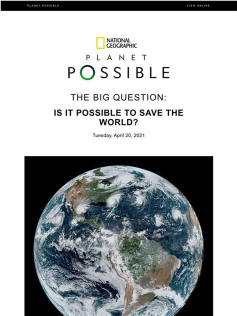 National Geographic Environment Is It Possible To Save The Planet