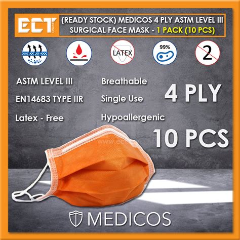Surgical face mask, carbon mask, surgical gown, isolation gown, underpad, n95, bouffant clip cap, nursing round cap, surgeon cap, shoe cover, coverall, various drapes, etc. (Ready to Ship) Medicos 4 Ply ASTM (end 10/1/2022 12:00 AM)