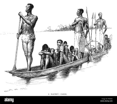 Slavery Africa C1885 Na Slavers Canoe In The Congo Basin Pen And