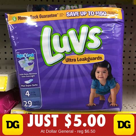 Dollar General Luvs Jumbo Pack Diapers 21 48ct 500 Reg650