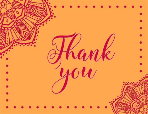 Free Printable Indian Wedding Inspired Thank You Cards