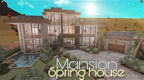 Bloxburg Mansion Modern Spring NO LARGE PLOT House Build Mansions Modern Mansion