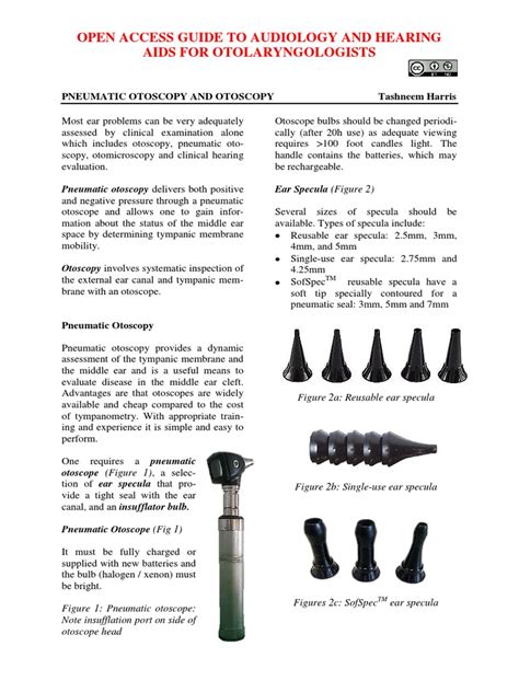 Open Access Guide To Audiology And Hearing Aids For Otolaryngologists