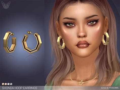 Sims 4 — Shonda Hoop Earrings By Feyona — Shonda Hoop Earrings Come In