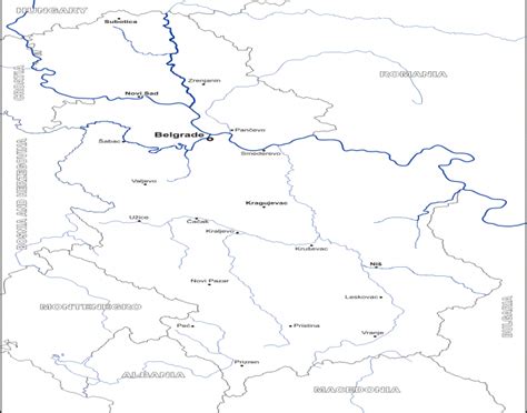 Szerbia folyói - Printable