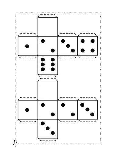 Moldes de dado ESPAÇO EDUCAR