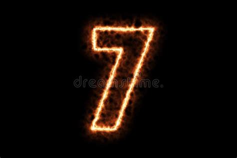 Number Seven In Fiery Red Stock Illustration Illustration Of Logo