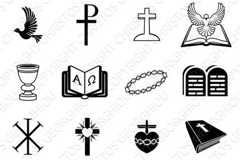 Christian Religious Signs And Symbols Illustrator Graphics ~ Creative