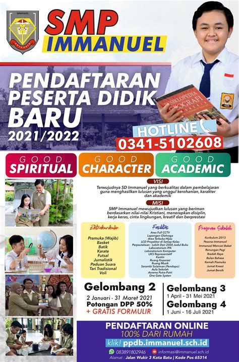 Poster Ppdb 2021 2022 Gel 2 Sekolah Immanuel Batu