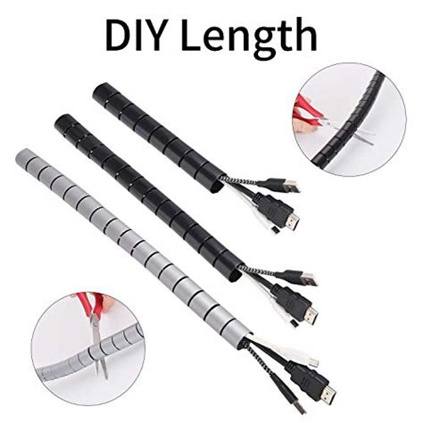 120 Inch Cable Sleeve Flexible Cord Bundler Wire Wrap Cable Management