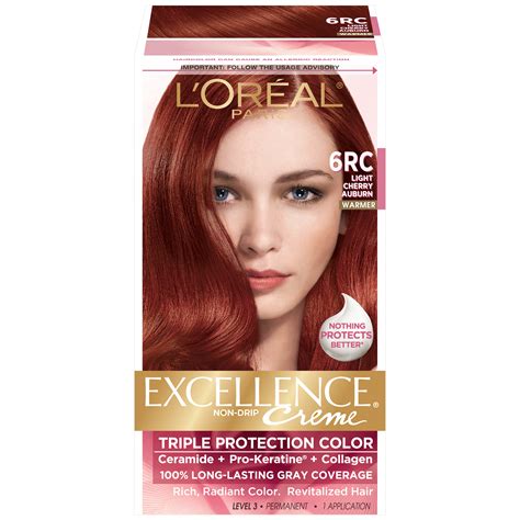 Because it has both warm and cool tones, applying light auburn hair color tones to your hair with highlights (via a reputable stylist, of course) is nearly foolproof. L'Oreal 6RC Warmer Light Cherry Auburn Hair Color 1 KT BOX ...