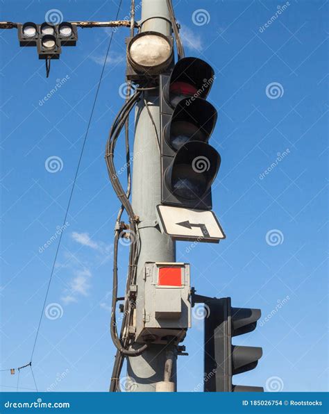 Traffic Lights On The Post Stock Photo Image Of Redlight 185026754