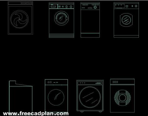 Washing Machine Dwg Cad Block In Front View Free Cad Plan