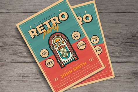 Retro Jukebox Party Flyer Design Template Place