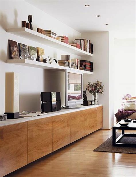 If you have a small living room, you can't have an abundance of giant furniture. How to use modern TV wall units in living room wall decor