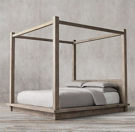 Reclaimed Russian Oak 4 Poster Canopy Bed Canopy Bedroom Platform