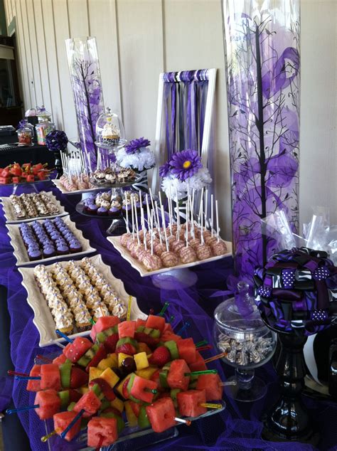 Purple And Zebra Birthday Party Dessert Table A Bit Over The Top For