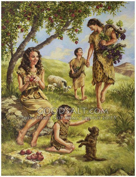 Adam And Eve Are In An Open Area With Cain And Abel Adam And Cain