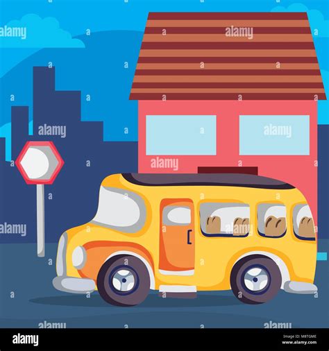 School Bus On Neighborhood Stock Vector Image And Art Alamy