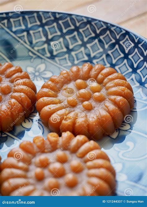 Korean Traditional Sweets Yakgwa Honey Cookie Stock Image Image Of