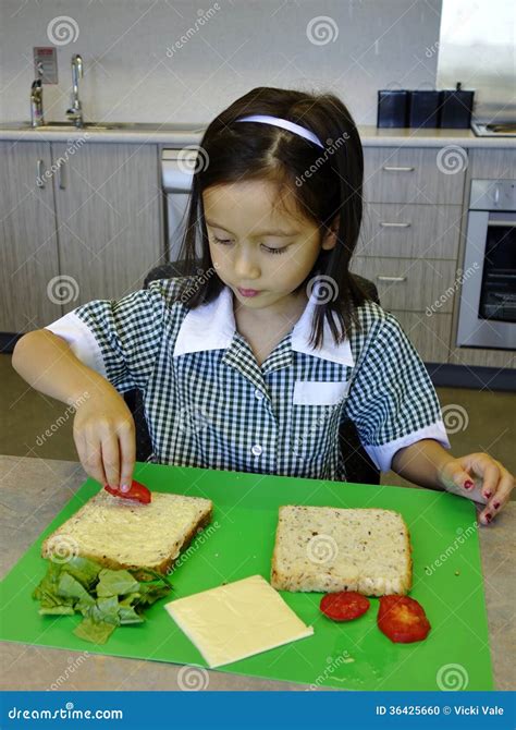 Child Making A Sandwich Stock Photo Image Of Female 36425660